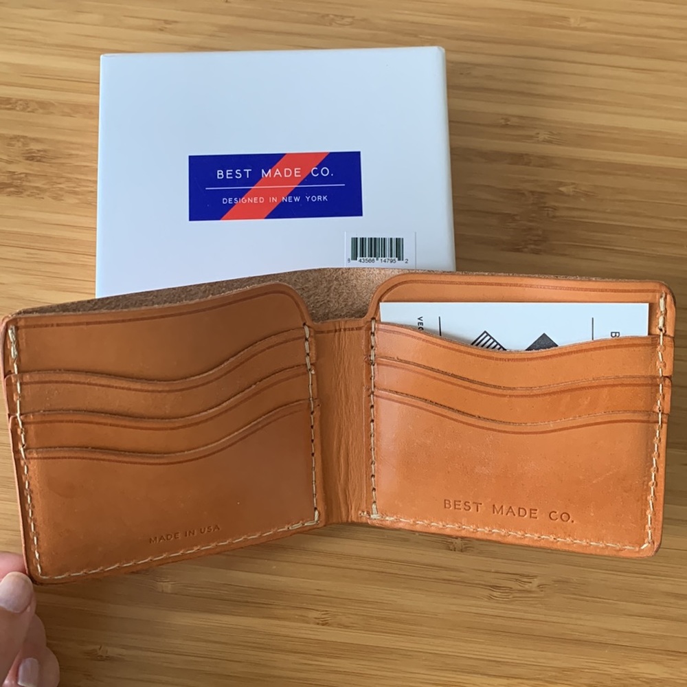 Best Made Co. Eather Billfold Wallet in Neutral made in USA